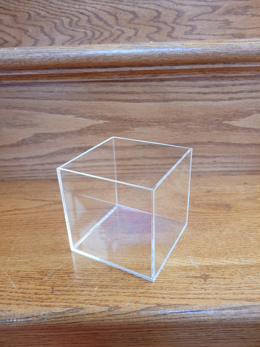 Acrylic 5 Sided Box - 4" x 4" x 4"